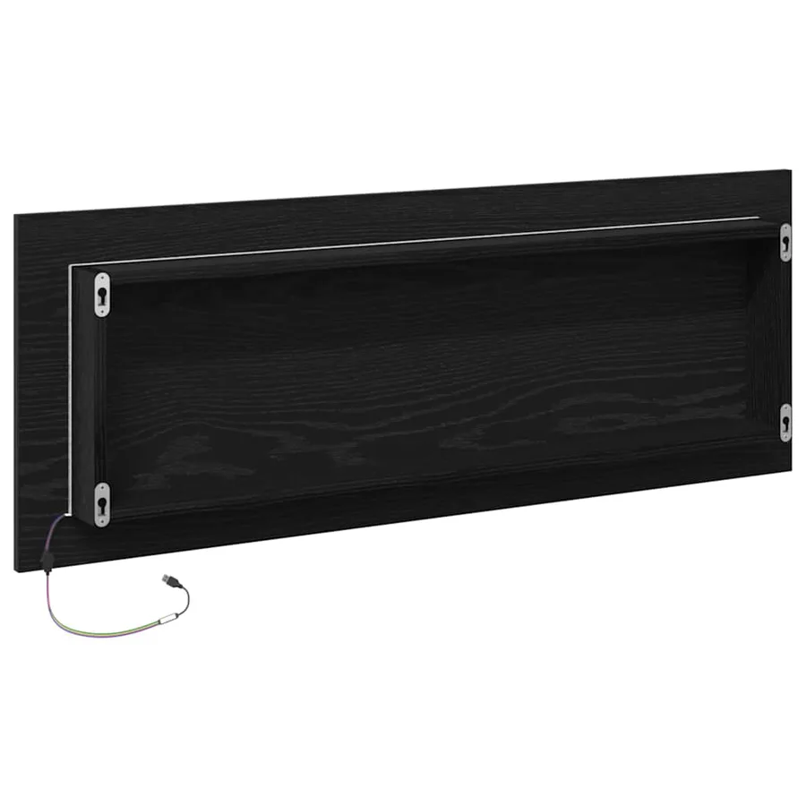 Miroir de salle de bain LED Chêne noir 100 x 8,5 x 37 cm Verre - 6