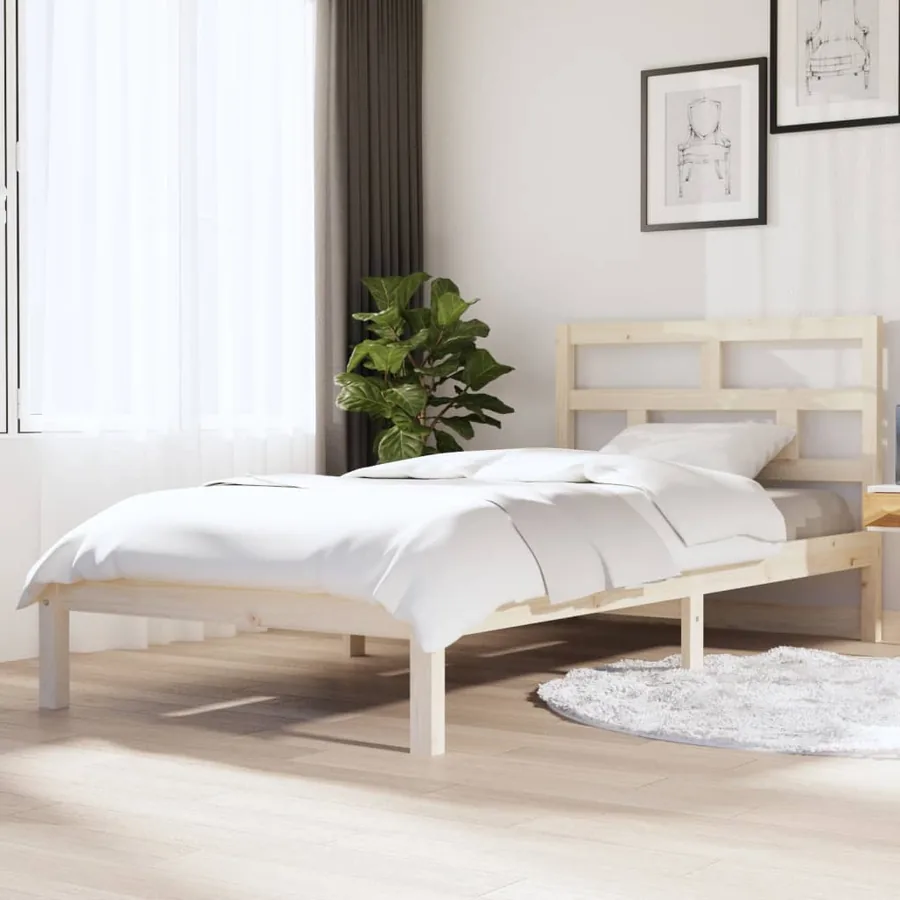 Cadre de lit sans matelas bois massif 90x200 cm