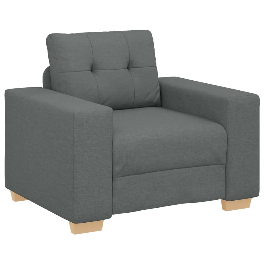 Canapé 3 pcs Gris foncé 221 x 80 x 80 cm Tissu en lin mélangé - 5