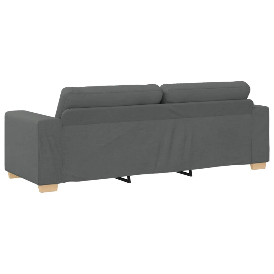 Canapé 3 pcs Gris foncé 221 x 80 x 80 cm Tissu en lin mélangé - 9