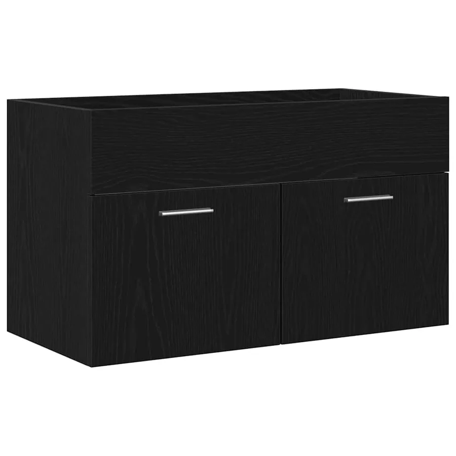 Armoire d'évier Chêne noir 38,5 x 100 x 46 cm Bois d'ingénierie - 2