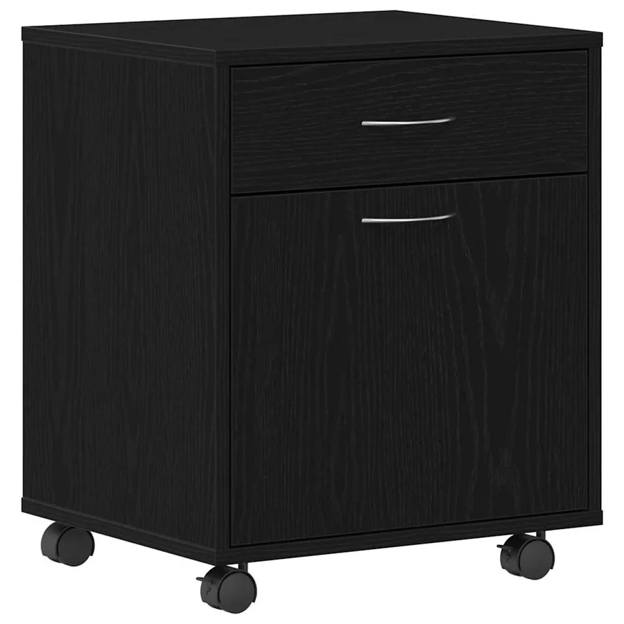 Cabinet roulant Chêne noir 45 x 38 x 54 cm Bois d'ingénierie - 2