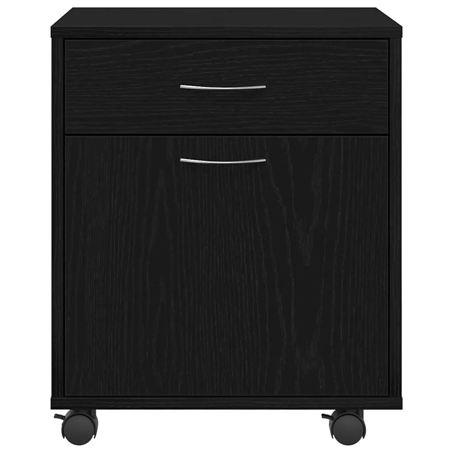 Cabinet roulant Chêne noir 45 x 38 x 54 cm Bois d'ingénierie - 7