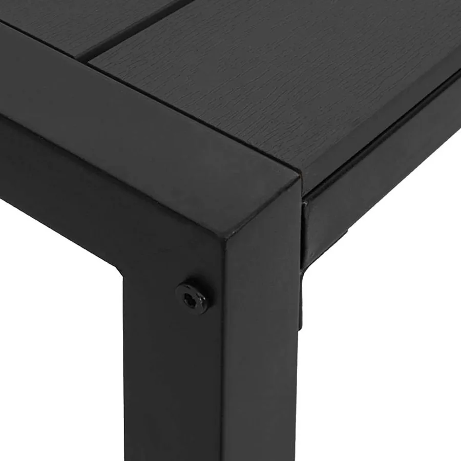 Banc de jardin Noir 100 x 28 x 45cm Acier - 6