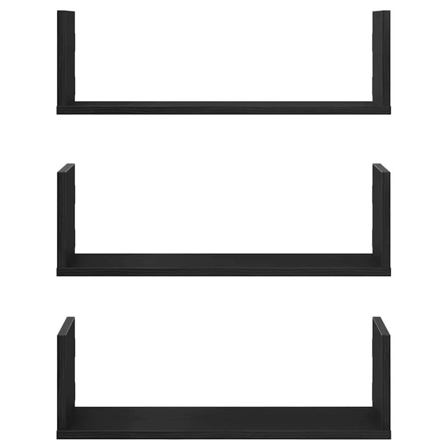 Étagères murales 3 pcs Chêne noir 58x18x18 cm Bois d'ingénierie - 5