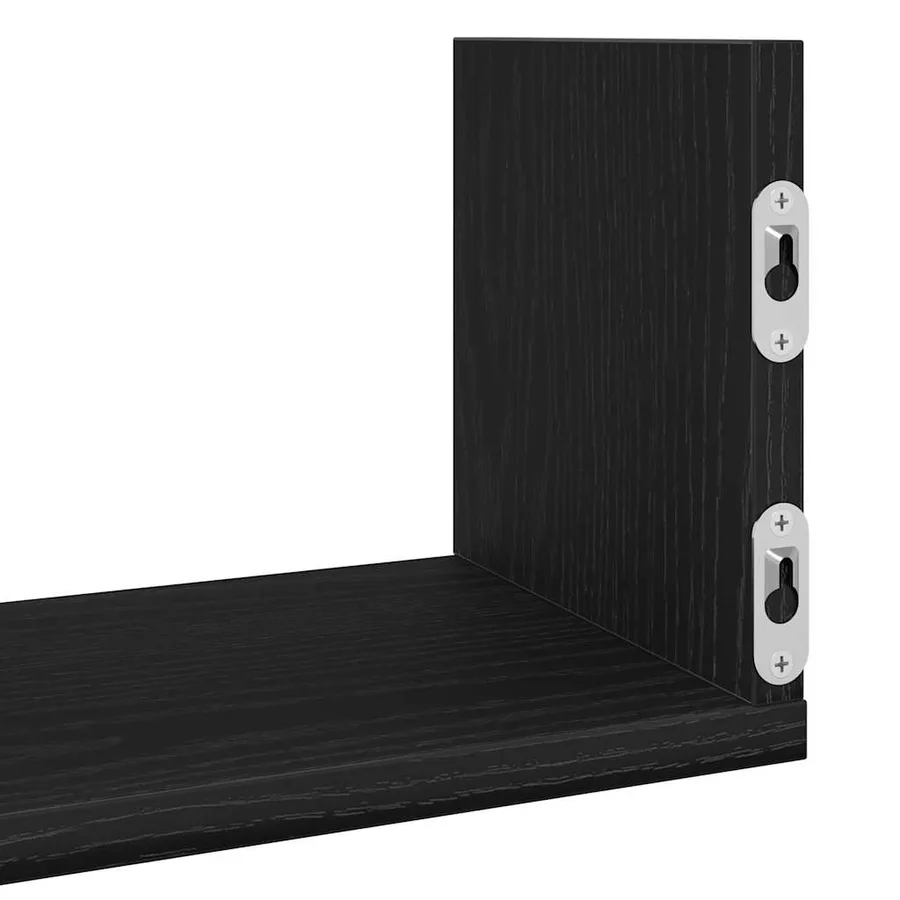 Étagères murales 3 pcs Chêne noir 58x18x18 cm Bois d'ingénierie - 9