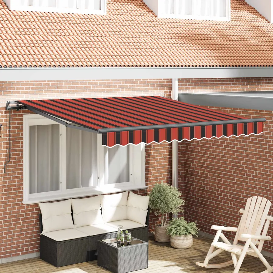 Auvent rétractable orange et marron 300 x 250 cm