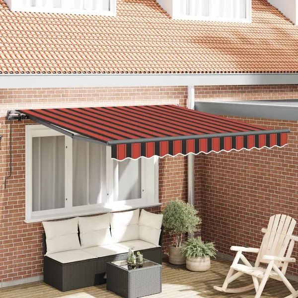 Auvent rétractable orange et marron 300 x 250 cm