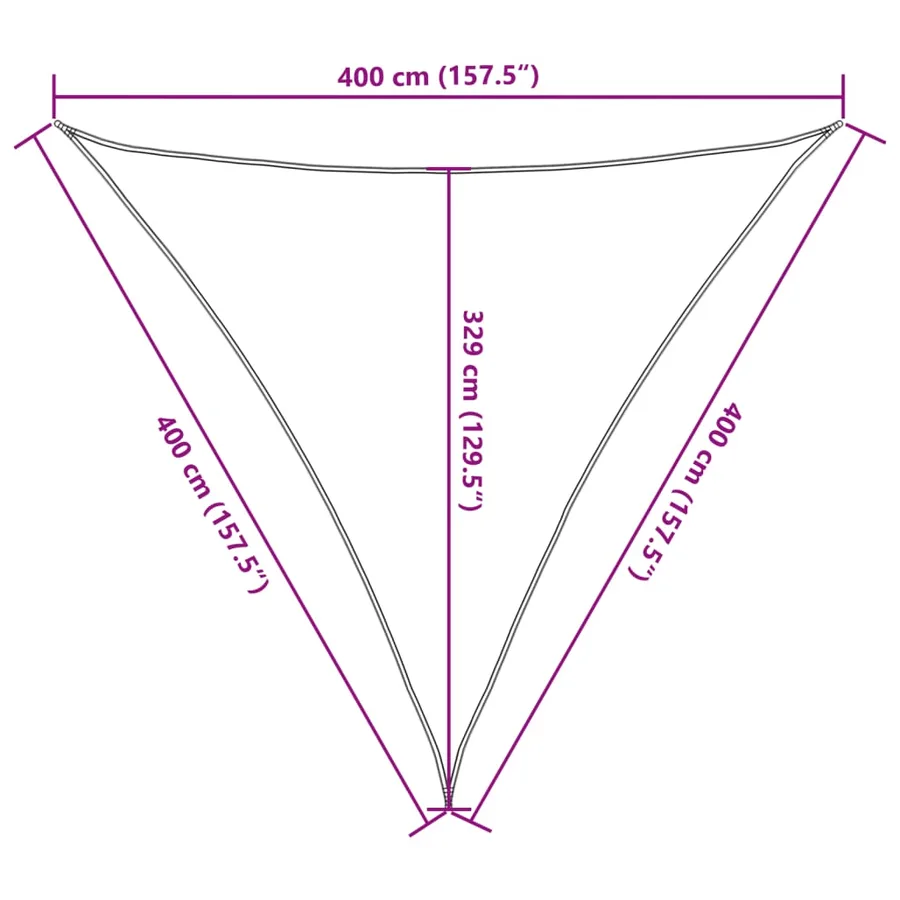 Voile d'ombrage 160 g/m² Beige 4x4x4 m PEHD - 10