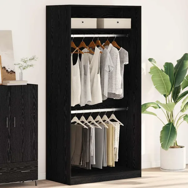 Armoire Chêne noir 100 x 50 x 200 cm Bois d'ingénierie