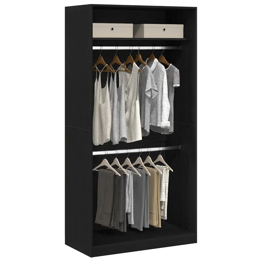 Armoire Chêne noir 100 x 50 x 200 cm Bois d'ingénierie - 3
