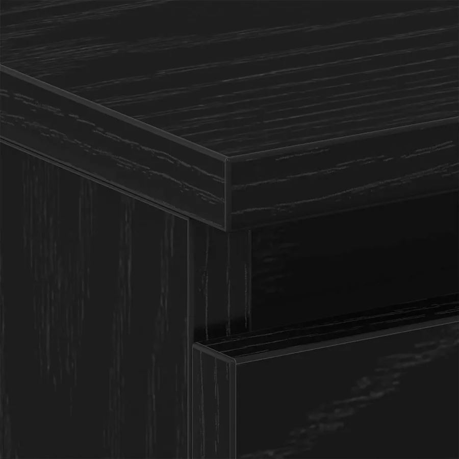 Cabinet de chevet Chêne noir 40 x 30 x 39 cm Bois d'ingénierie - 9
