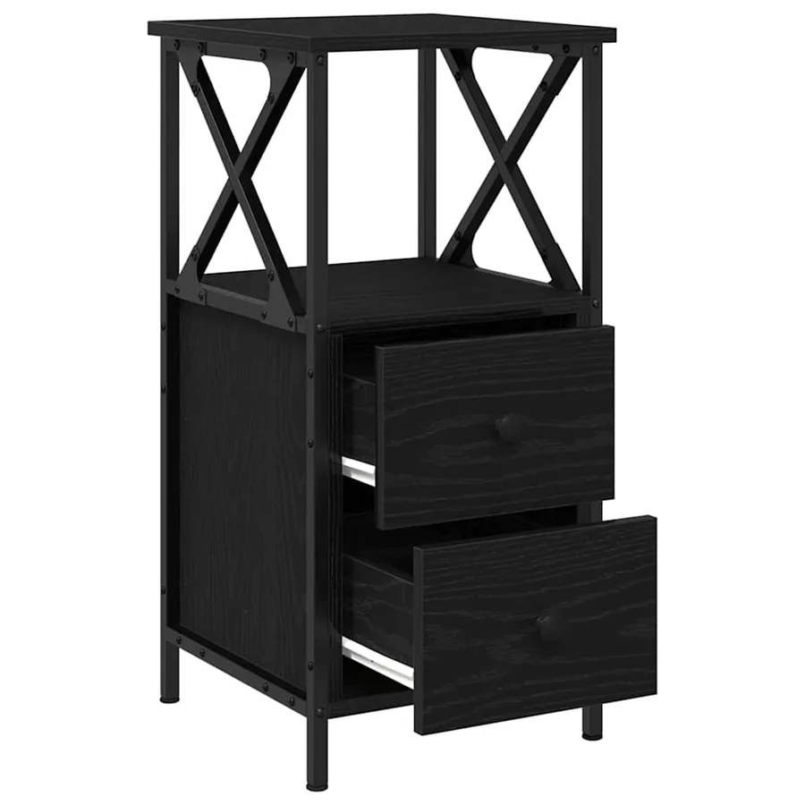 Cabinet de chevet 2 pcs Chêne noir 34 x 35,5 x 70 cm - 2