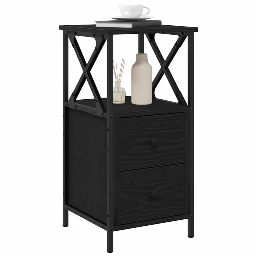 Cabinet de chevet 2 pcs Chêne noir 34 x 35,5 x 70 cm - 3