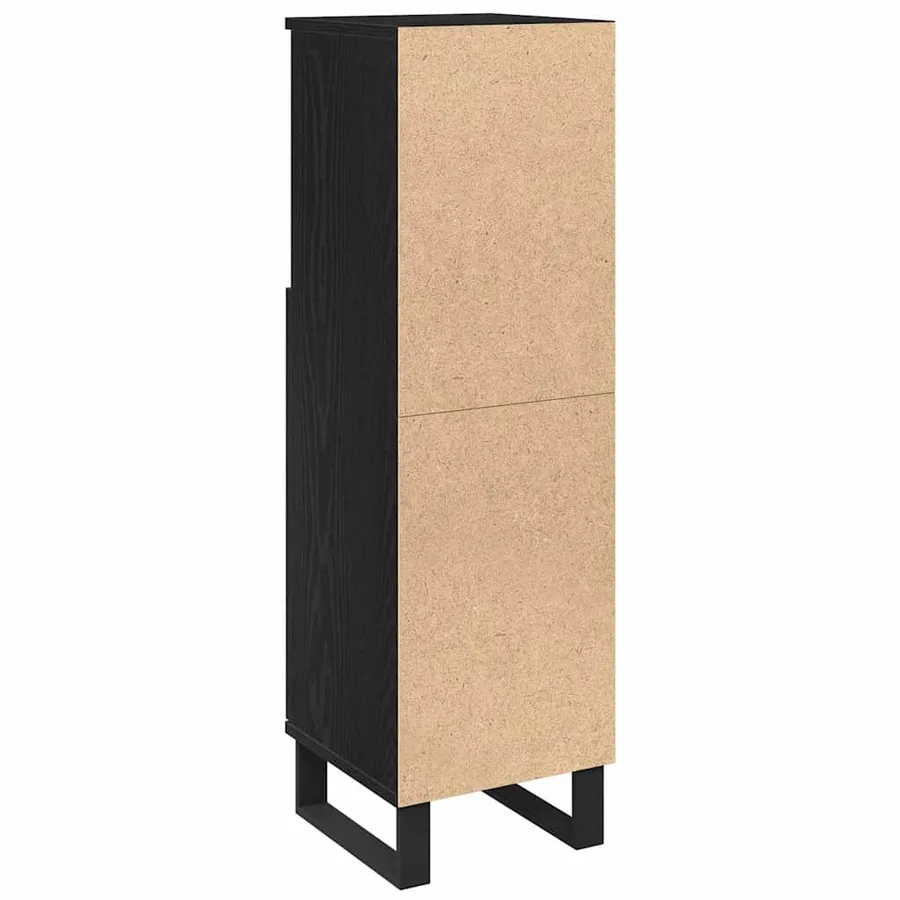 Cabinet de salle de bain avec porte Chêne noir 30 x 30 x 100 cm - 6