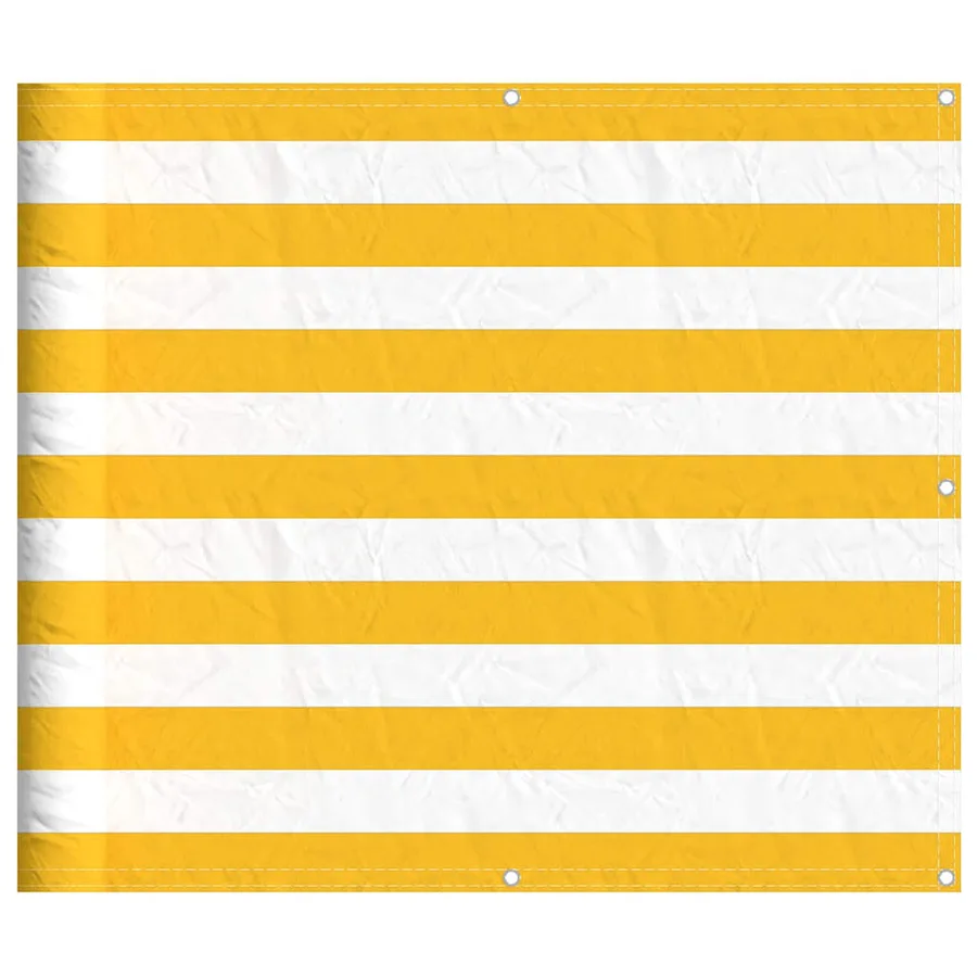 Paravent de balcon à rayures jaunes et blanches 90 x 800 cm - 2