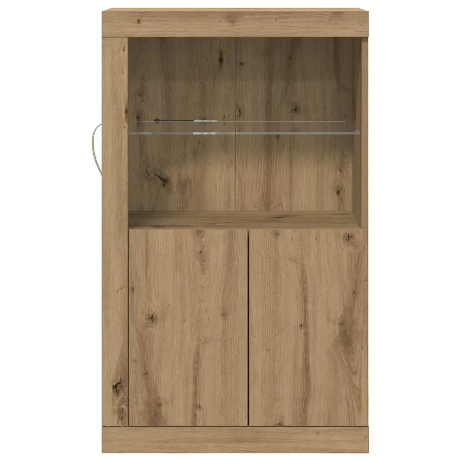 Buffet LED 60,5 x 37 x 100 cm Bois d'ingénierie Chêne artisanal - 6