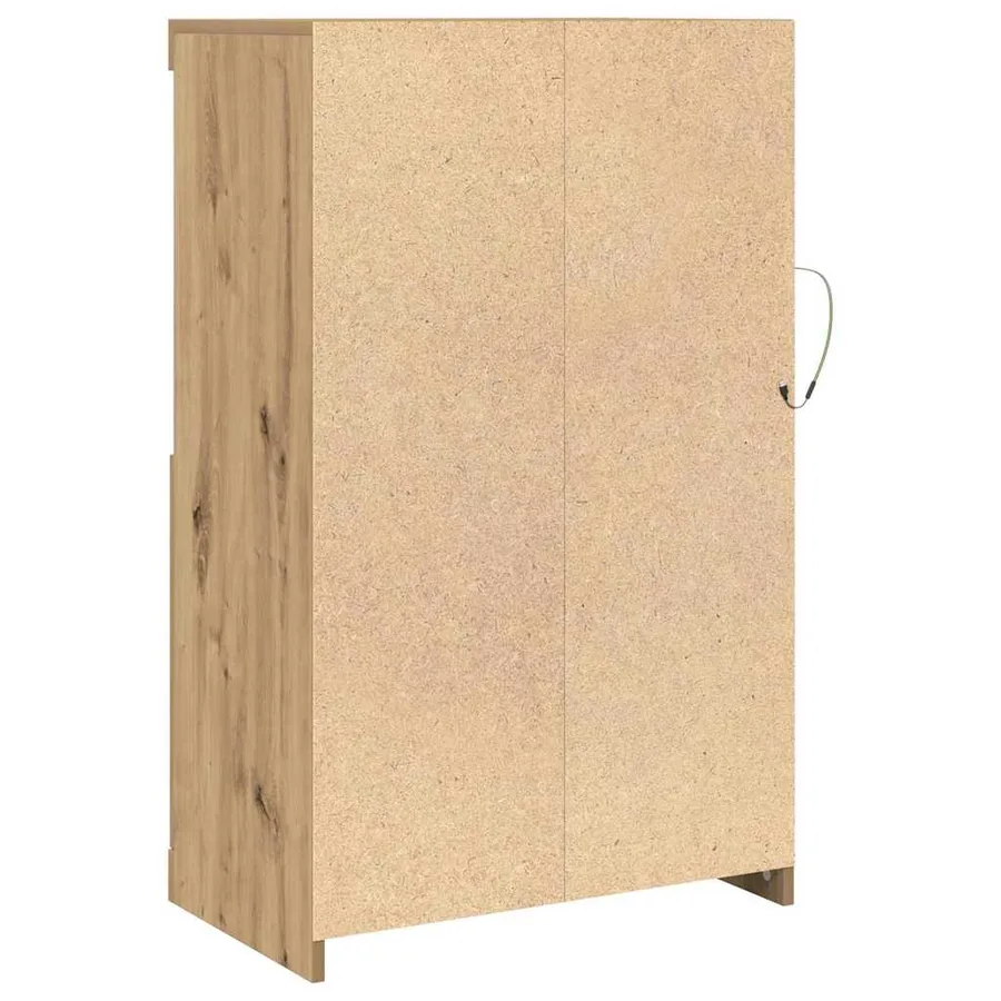 Buffet LED 60,5 x 37 x 100 cm Bois d'ingénierie Chêne artisanal - 9