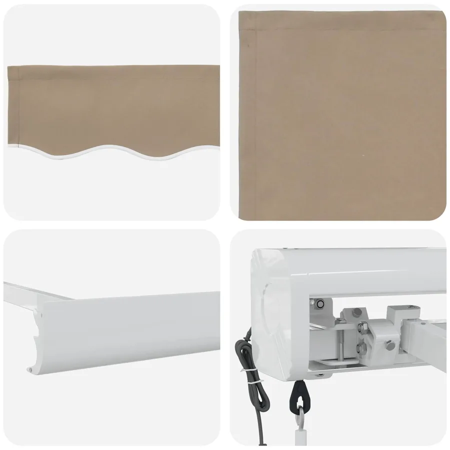 Auvent rétractable Beige 400 × 300 cm Tissu et Métal - 4