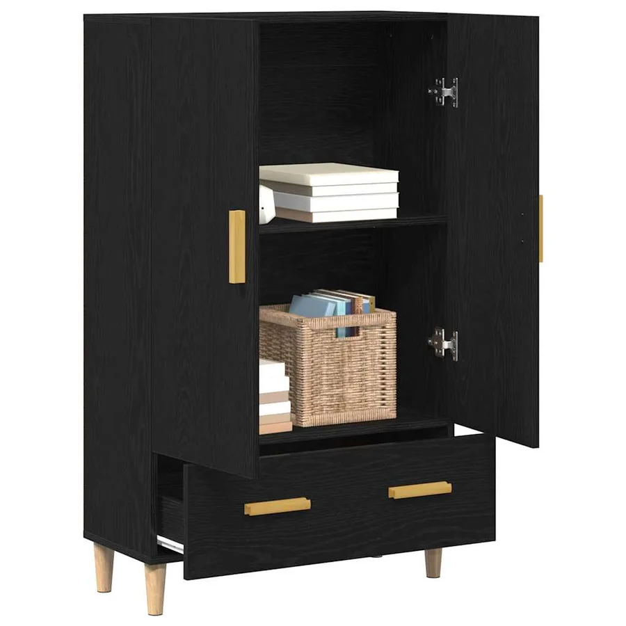 Haut Armoire Chêne noir 70 x 31 x 115 cm Bois d'ingénierie - 3