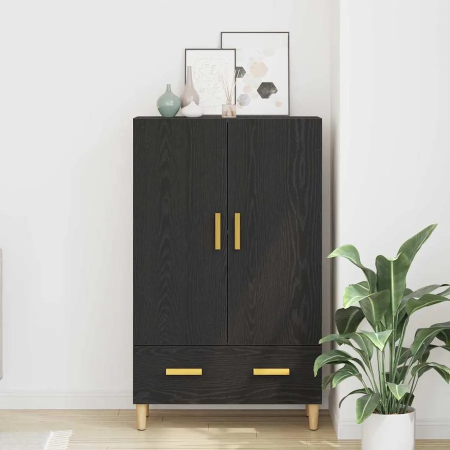 Haut Armoire Chêne noir 70 x 31 x 115 cm Bois d'ingénierie - 4