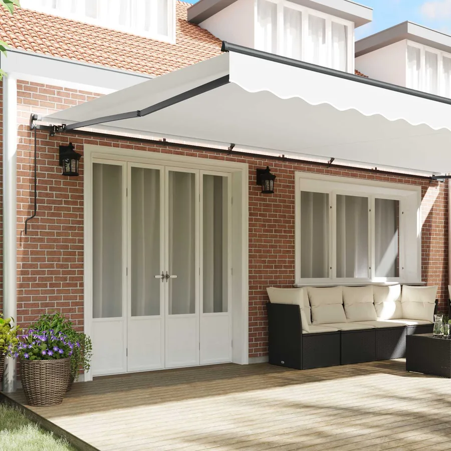 Auvent rétractable Blanc 600 × 300 cm Polyester et Aluminium - 3