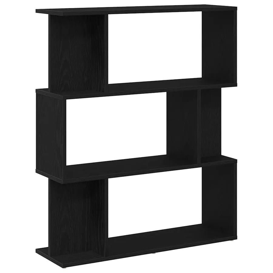 Bibliothèque en chêne noir 80x24x96 cm bois d'ingénierie - 2