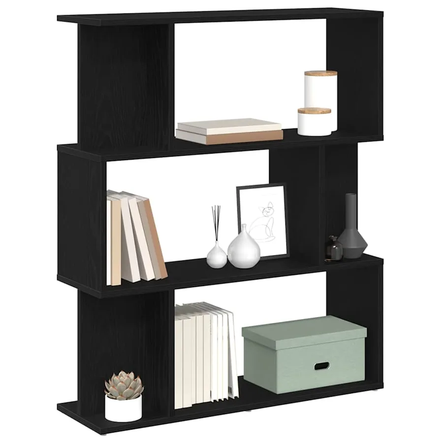 Bibliothèque en chêne noir 80x24x96 cm bois d'ingénierie - 4