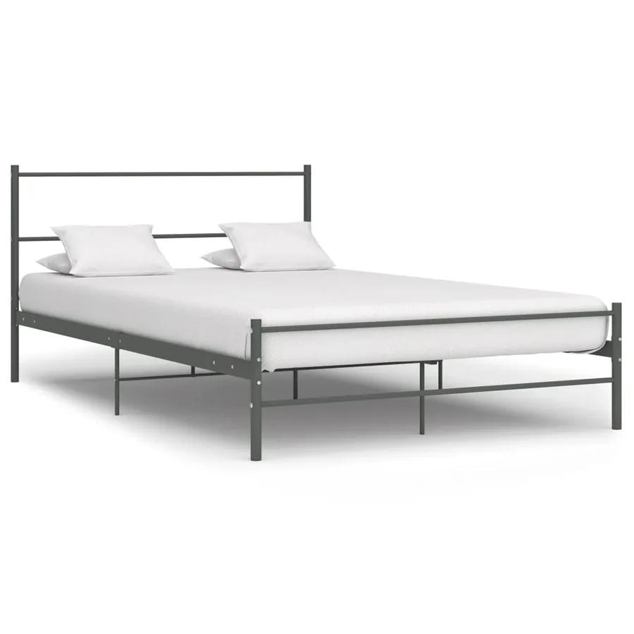 Cadre de lit sans matelas gris métal 120x200 cm
