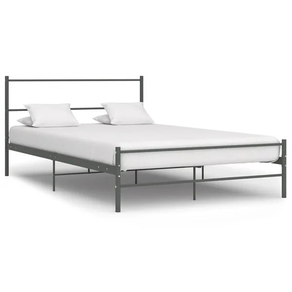 Cadre de lit sans matelas gris métal 120x200 cm