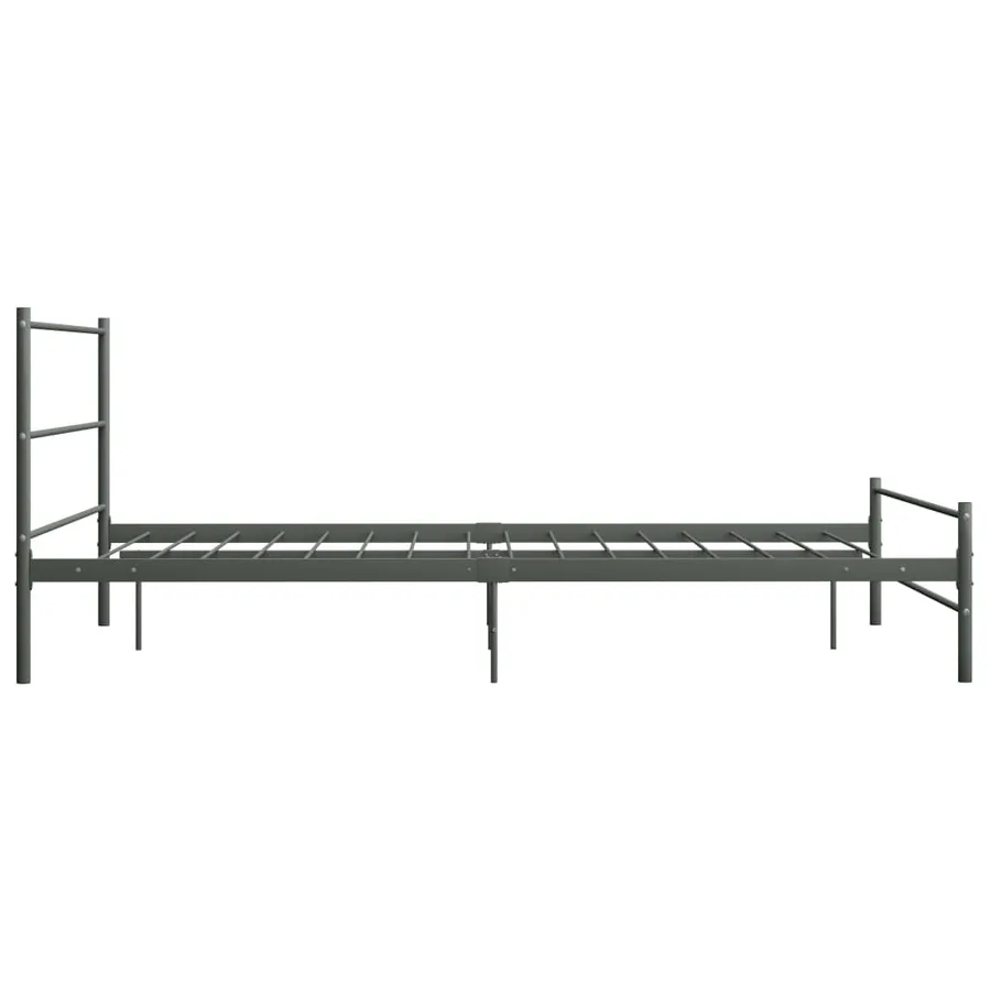Cadre de lit sans matelas gris métal 120x200 cm - 4