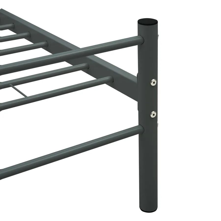 Cadre de lit sans matelas gris métal 120x200 cm - 5