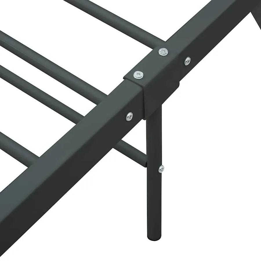 Cadre de lit sans matelas gris métal 120x200 cm - 6