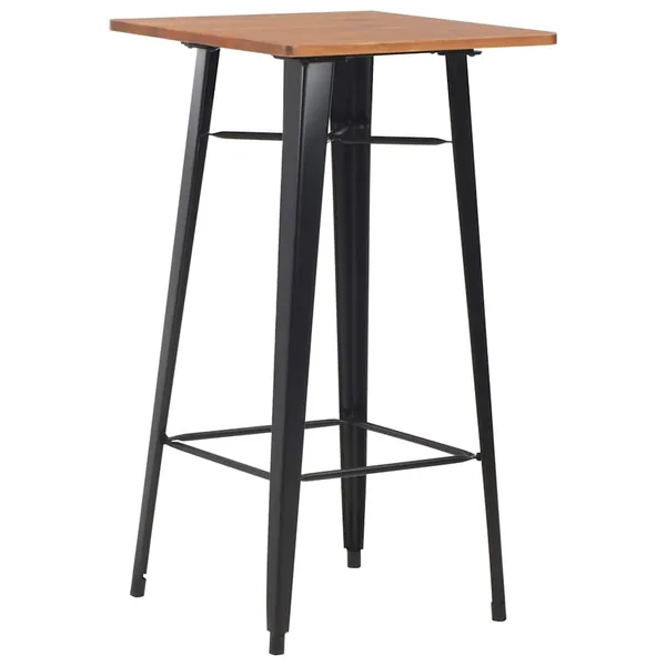 Table de bar Noir 60x60x108 cm Pinède et acier
