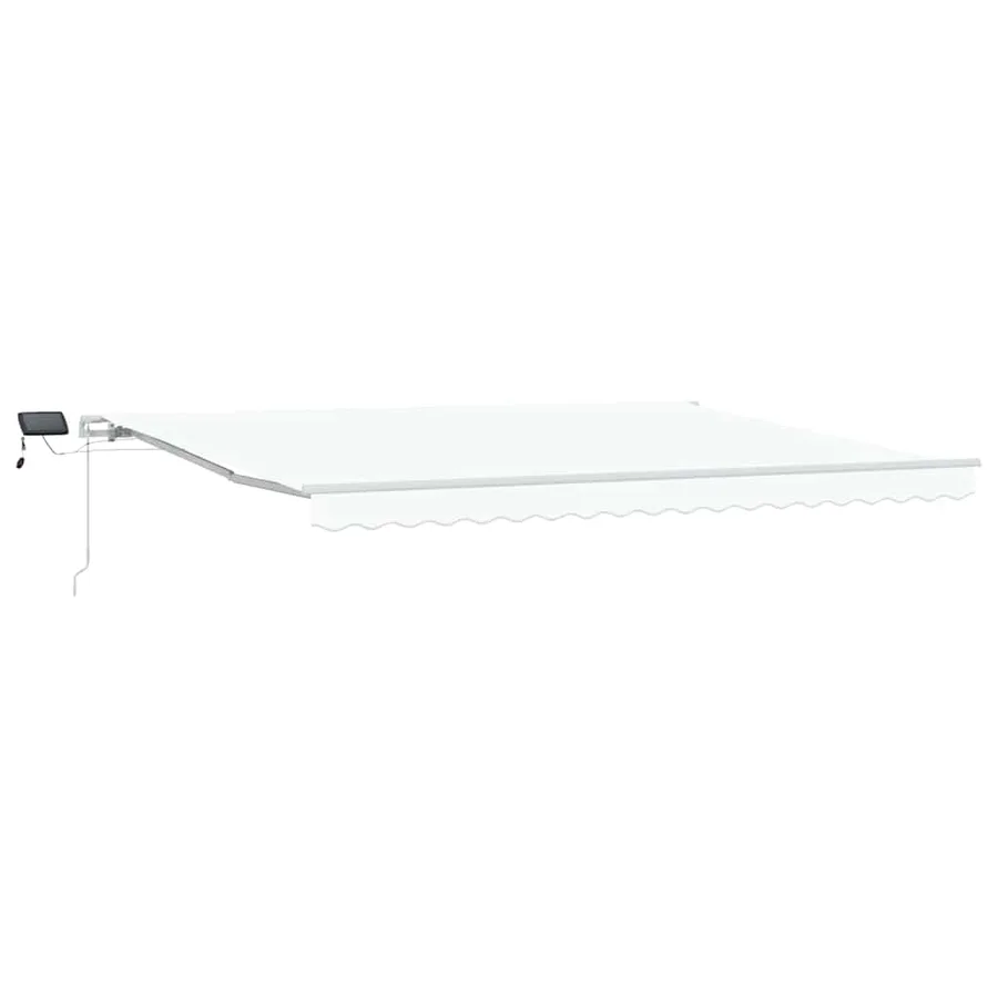 Auvent rétractable Blanc 450 × 350 cm Tissu et Aluminium - 2