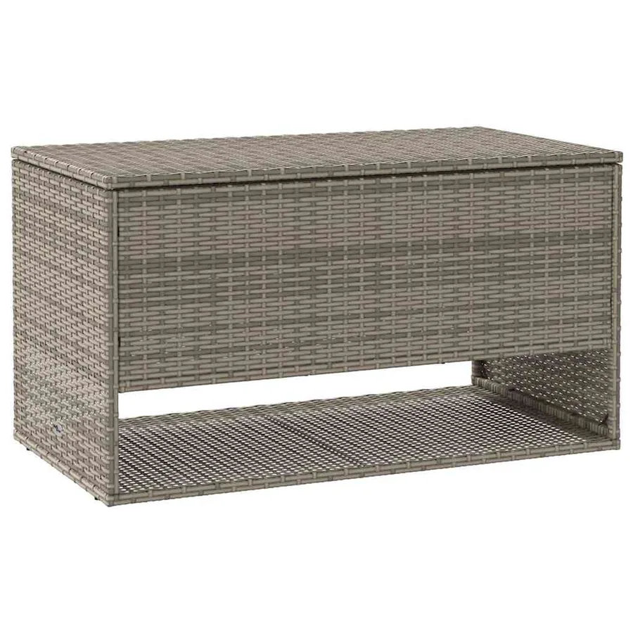 Coffre à coussins d'extérieur gris 100x55x55,5cm résine tressée - 2