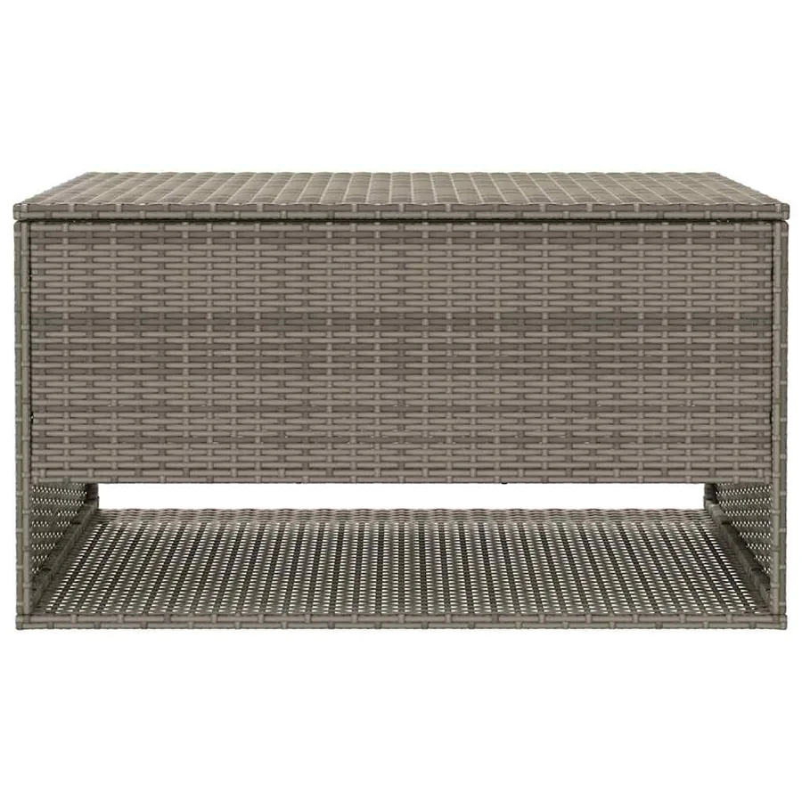 Coffre à coussins d'extérieur gris 100x55x55,5cm résine tressée - 4