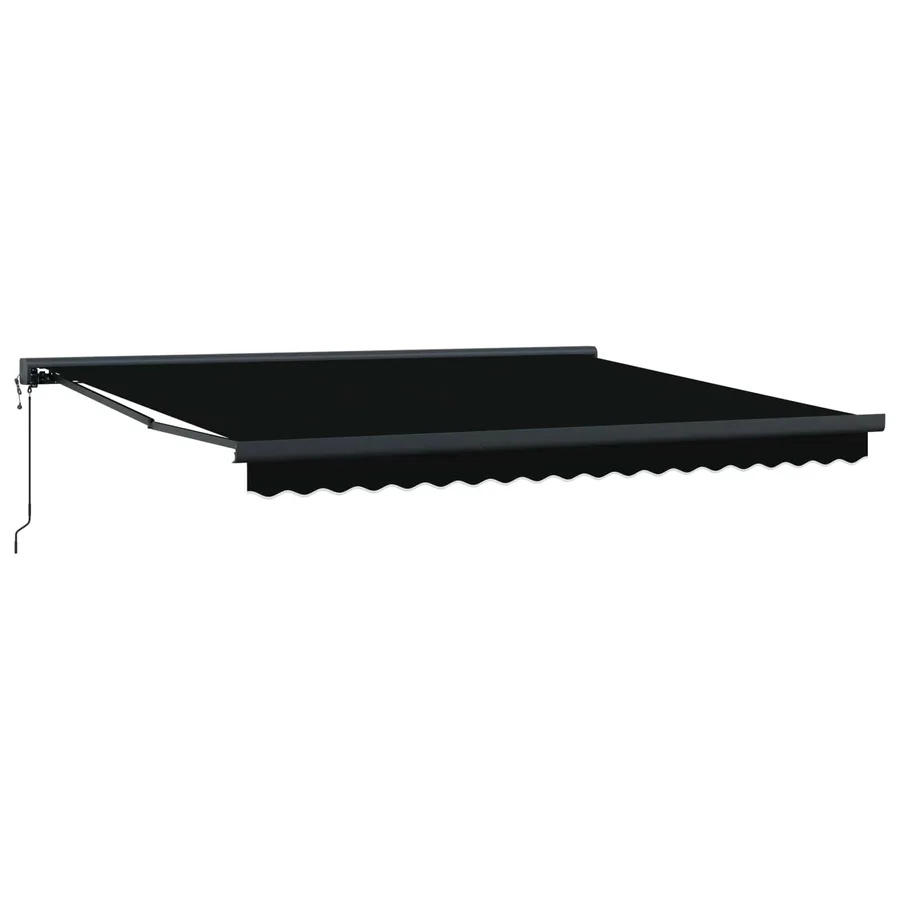 Auvent rétractable Noir 400 × 300 cm Tissu et Métal - 2