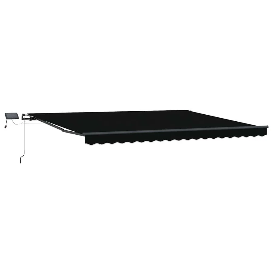 Auvent rétractable Noir 400 × 300 cm Tissu et Aluminium - 2