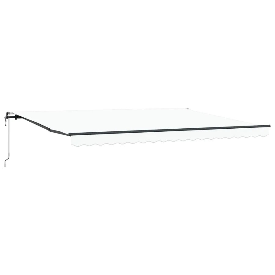 Auvent rétractable Blanc 450 × 300 cm Tissu et Aluminium - 2