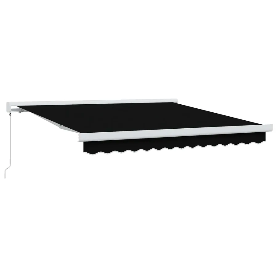 Auvent rétractable Noir 300 x 250 cm Toile et Aluminium