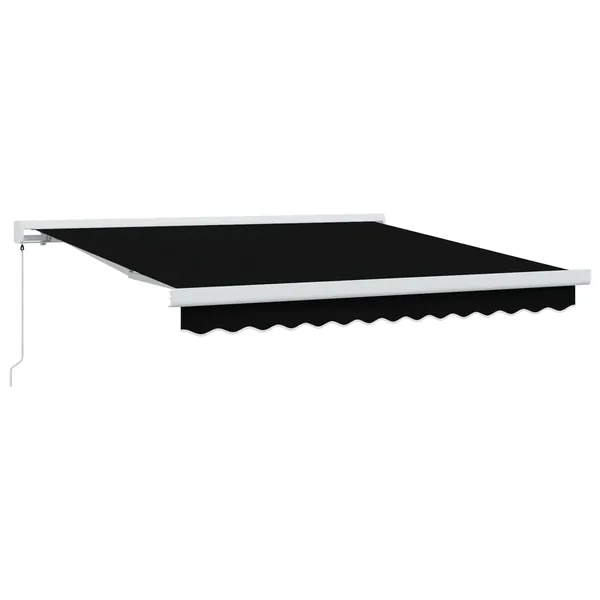 Auvent rétractable Noir 300 x 250 cm Toile et Aluminium