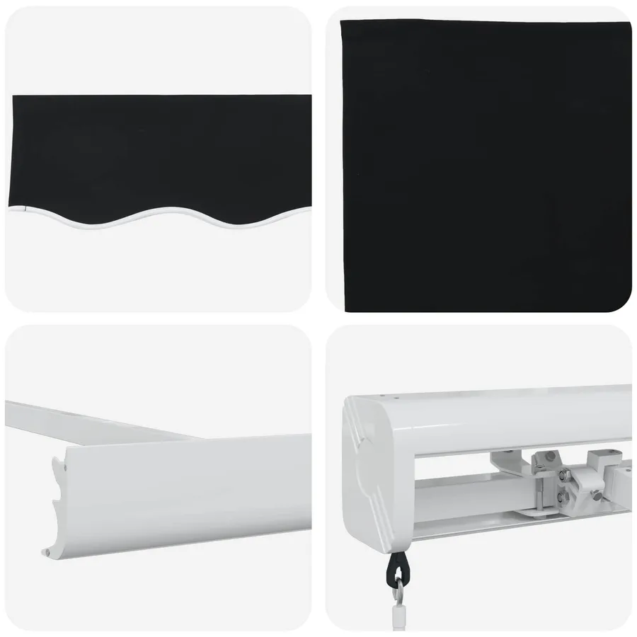 Auvent rétractable Noir 300 x 250 cm Toile et Aluminium - 4