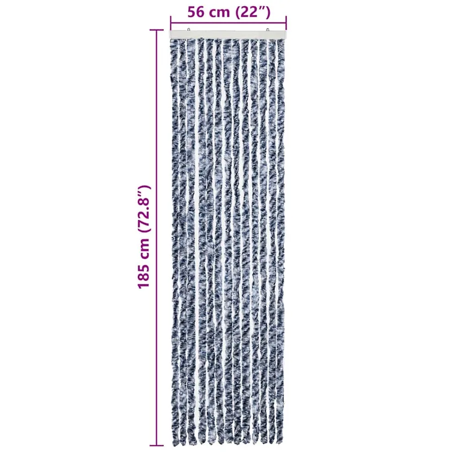 Moustiquaire Bleu blanc et argenté 56x185 cm Chenille - 7