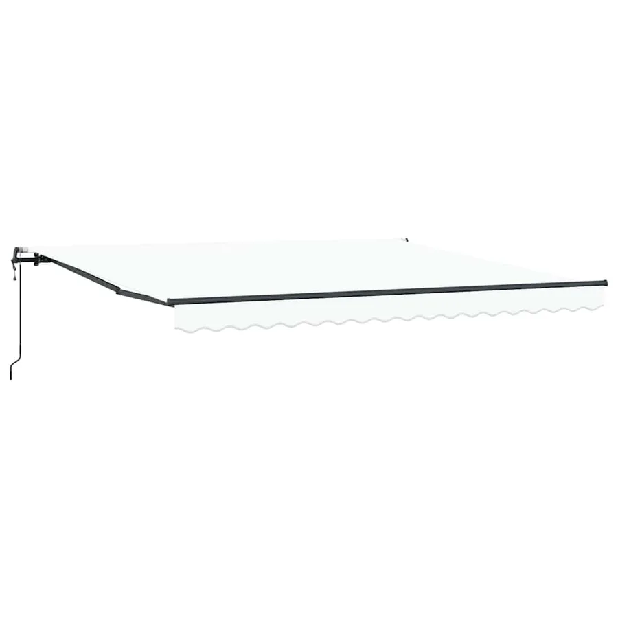 Auvent rétractable Blanc 400 × 350 cm Tissu et Aluminium - 2