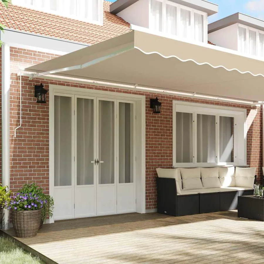 Auvent rétractable Beige 600 × 300 cm Polyester et Aluminium - 3