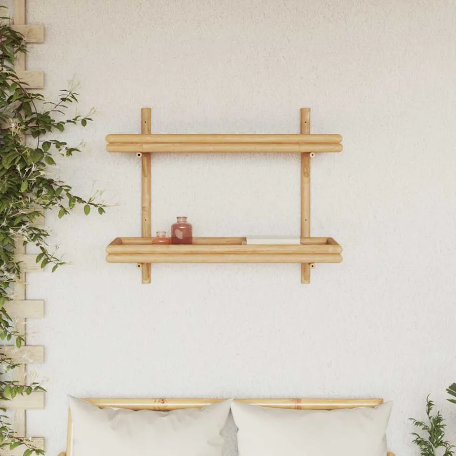 Étagère Murale avec étagère Marron 75 x 26 x 60 cm Bambou - 4