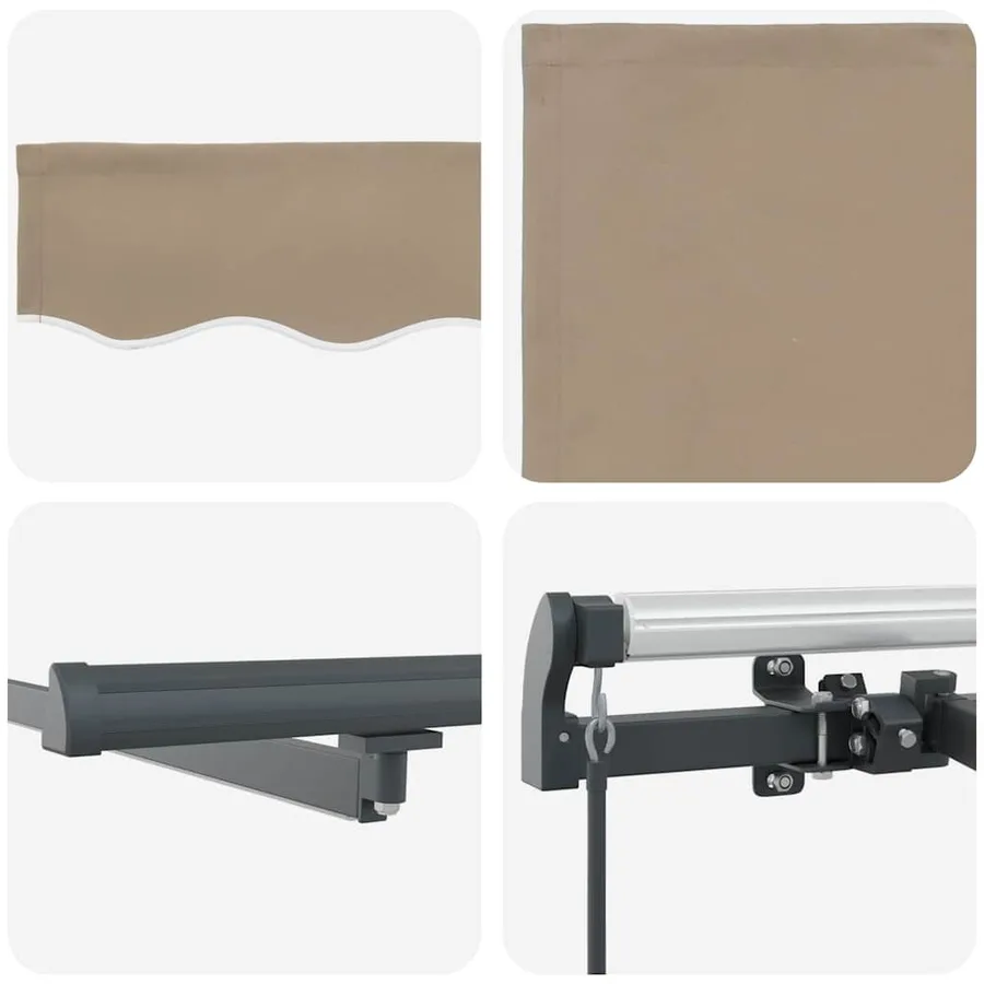 Auvent rétractable Beige 400 × 350 cm Tissu et Aluminium - 8