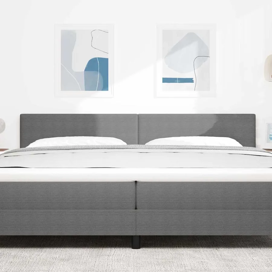 Tête de lit LED Gris clair 200 cm Tissu en velours côtelé - 3
