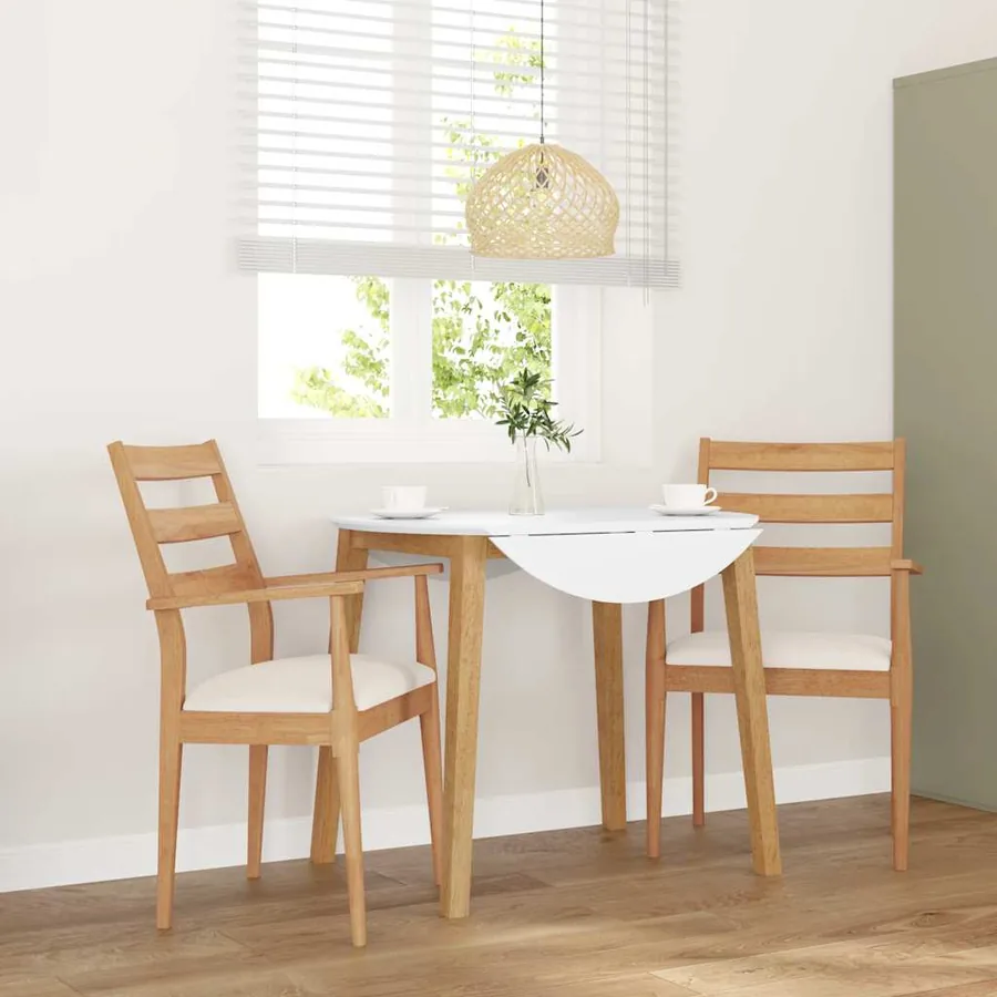 Chaises de salle à manger avec coussins (2 pcs) bois massif caoutchouc